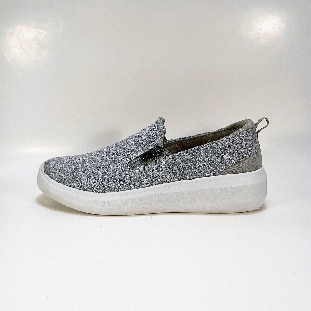 Ryka Ally Womens 7 Gray Heather Side Zip Slip On Sneakers - Picture 4 of 10